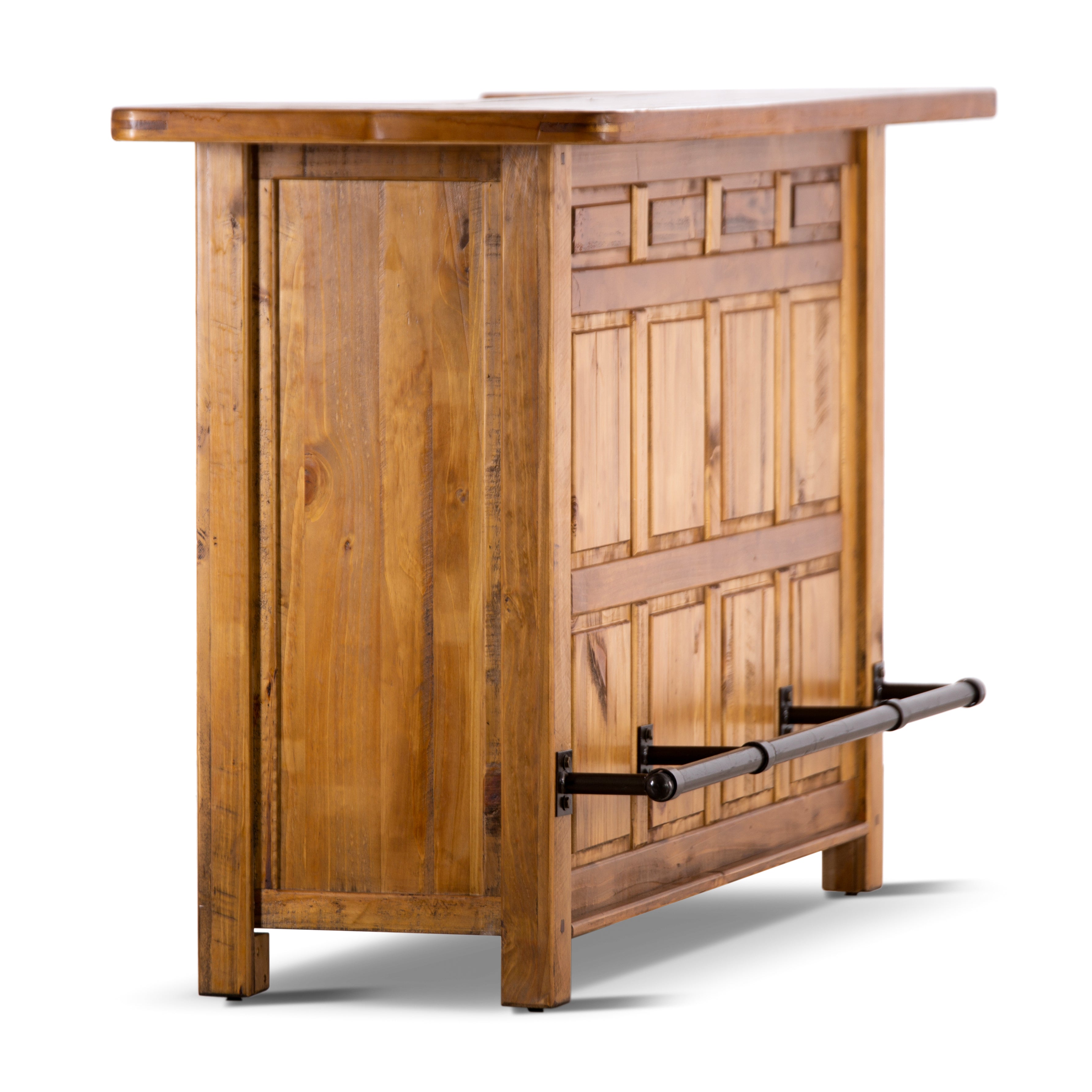 Teasel Home Bar Table Wine Cabinet Case 192cm Solid Pine Timber Wood Rustic Oak