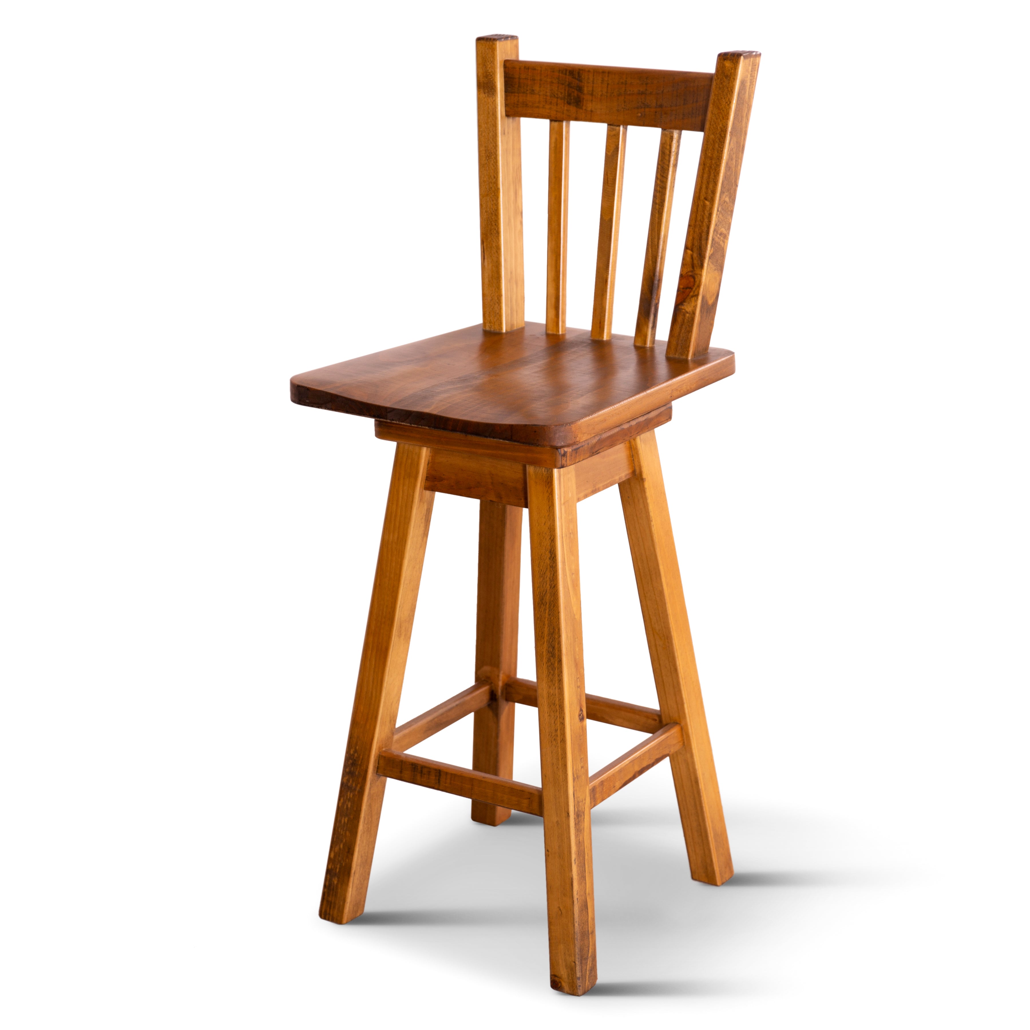 Teasel Bar Chair Stools Barstool Dining Solid Pine Timber Wood - Rustic Oak