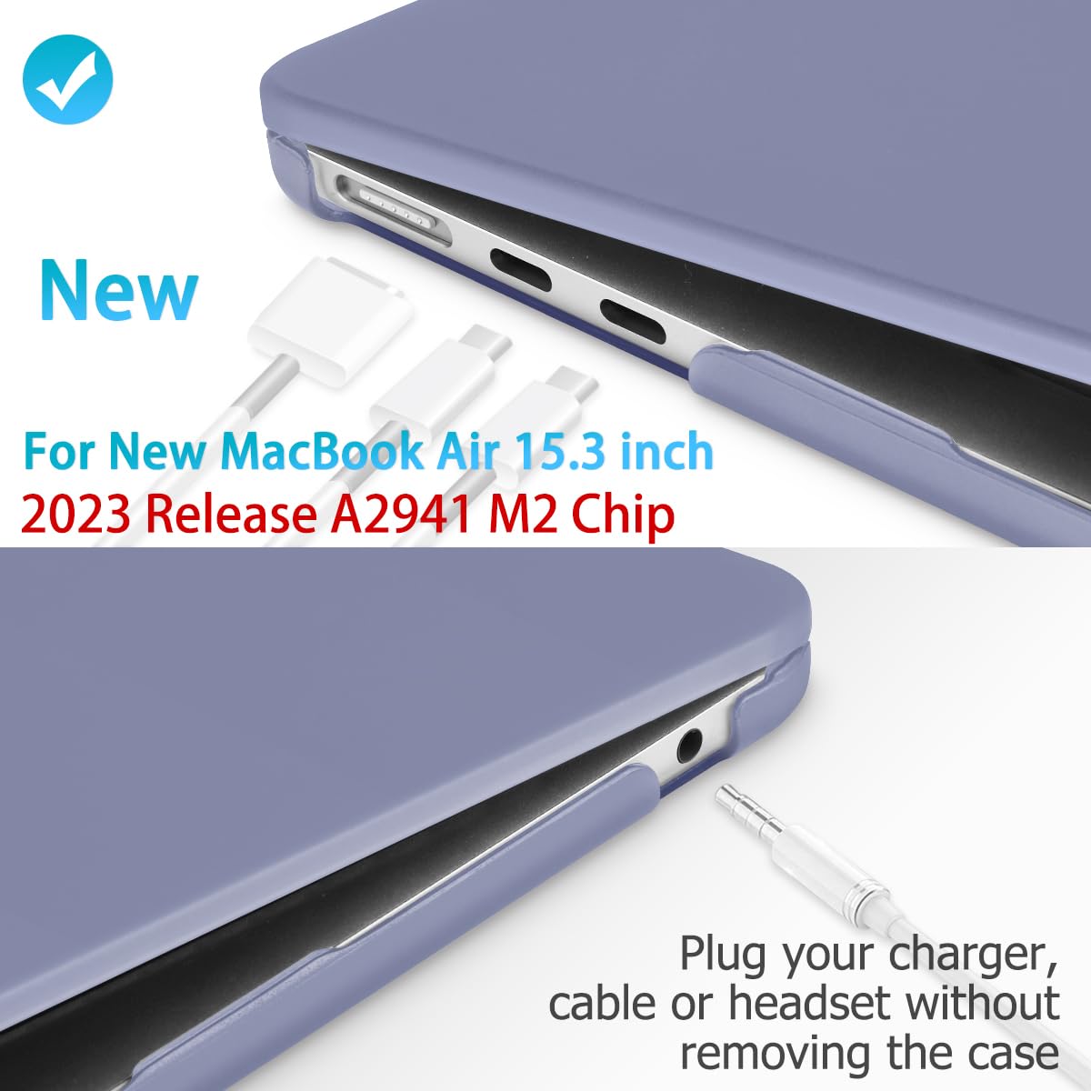 15 inch Air 2023 MacBook Air Matte Case  A2941 M2 Chip Hard Shell Case Keyboard Cover