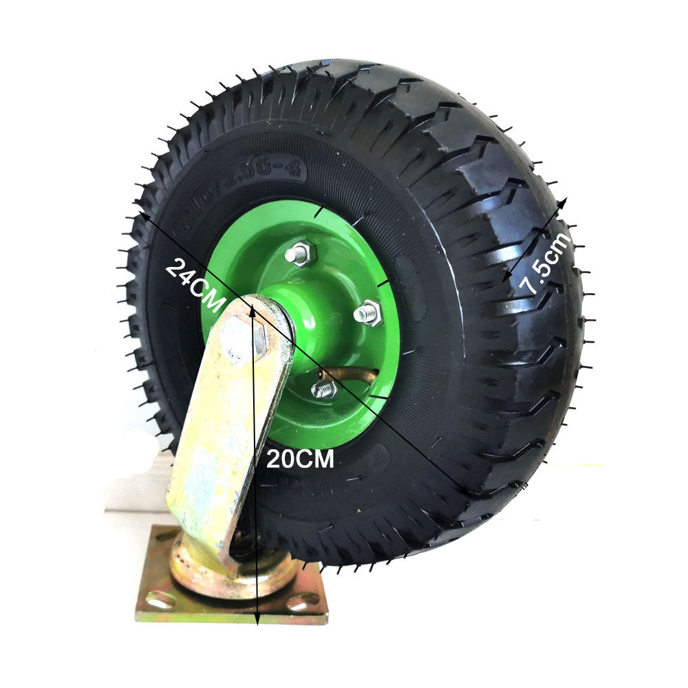 10Inch Swivel Castor Caster Pneumatic Tyres Tyre Wheels Trolley Cart Wheelbarrow