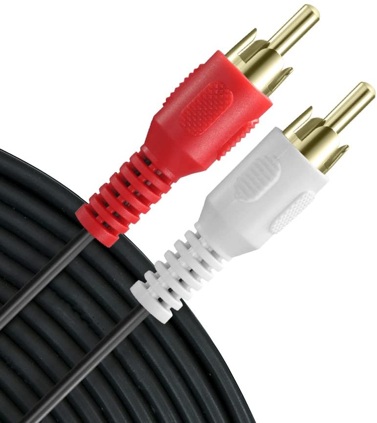 3M 2-RCA Male To Male Dual 2RCA Cable, 2 RCA Stereo Audio Cord Connector
