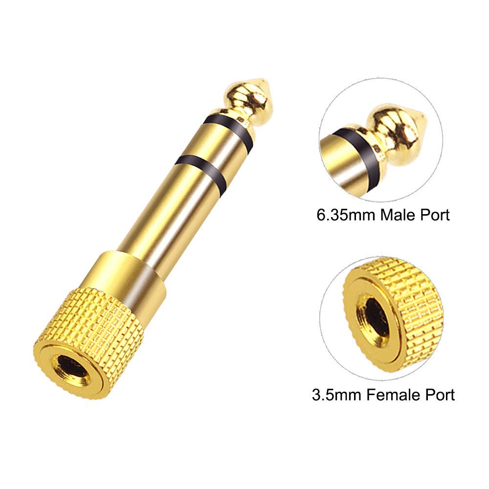 3.5mm Stereo Female to 6.35mm Male  Stereo Audio Jack Adapter for Aux Cable Guitar Amplifier Headphone