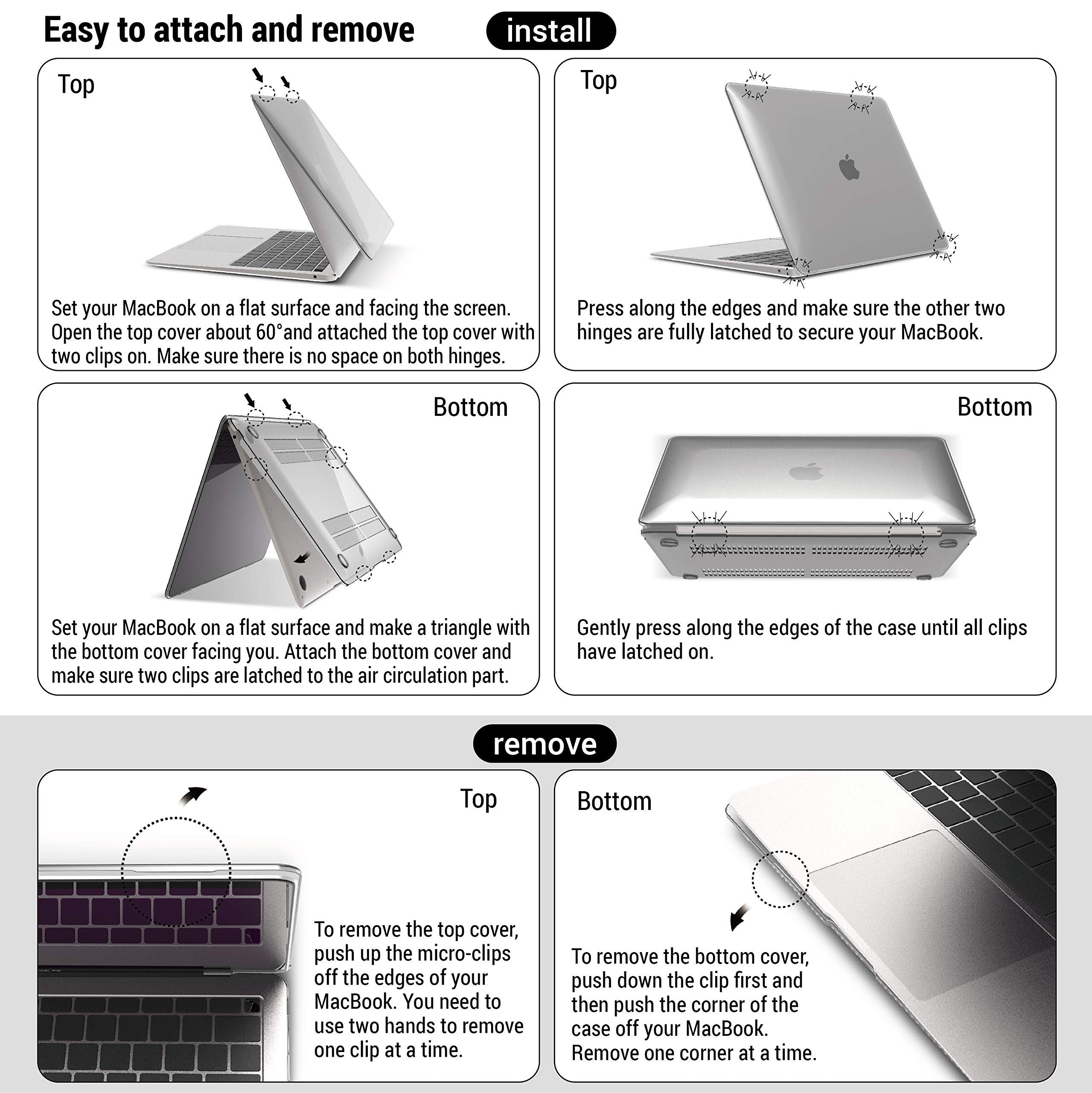 Suitable for  MacBook Air 13 Inch Case 2022 2021 2020 2019 2018, A1932, A2179, A2337 Shell Case Keyboard Cover