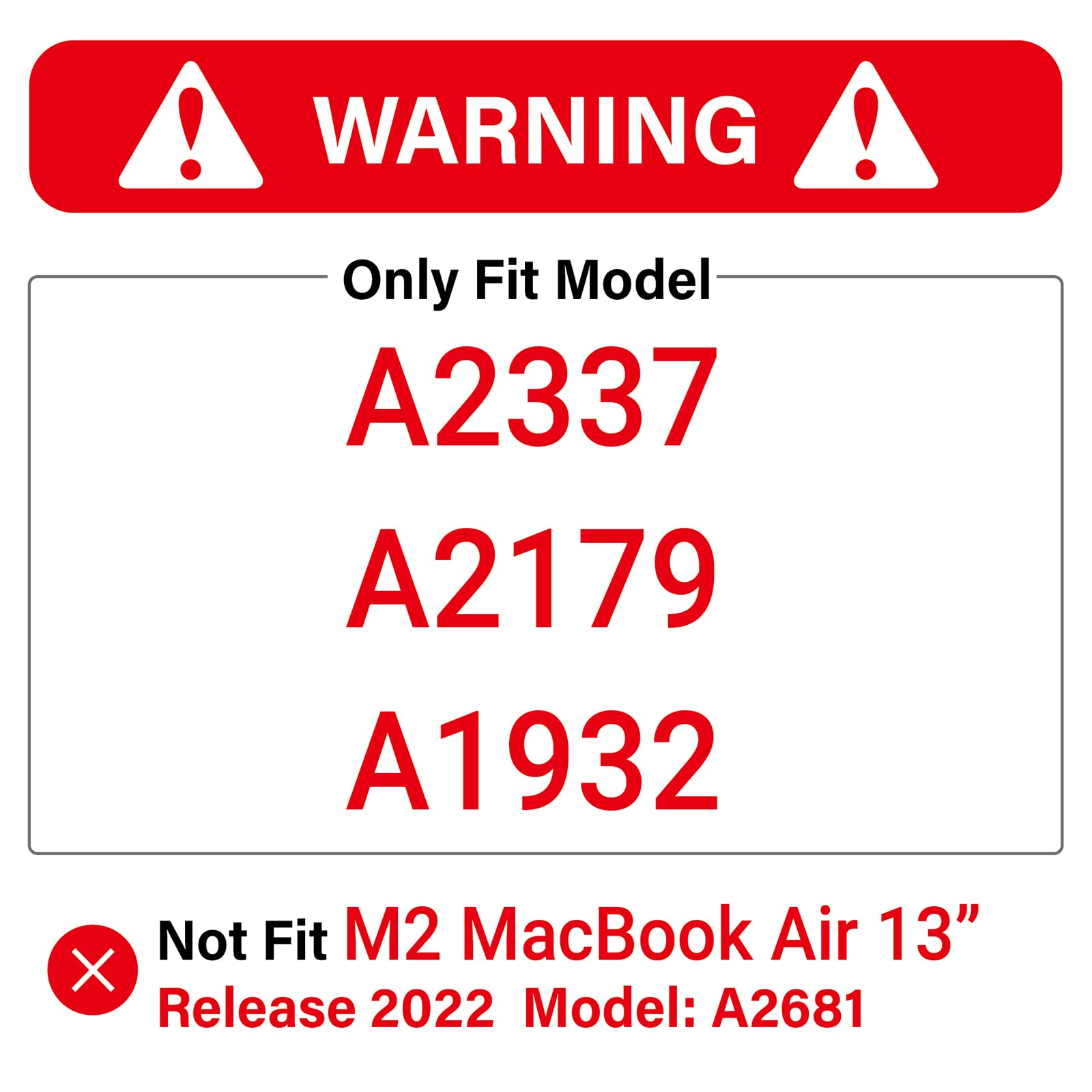 MacBook Air 13 Inch Case 2020 2019 2018, A1932, A2179, A2337 Shell Case Keyboard Cover Clear