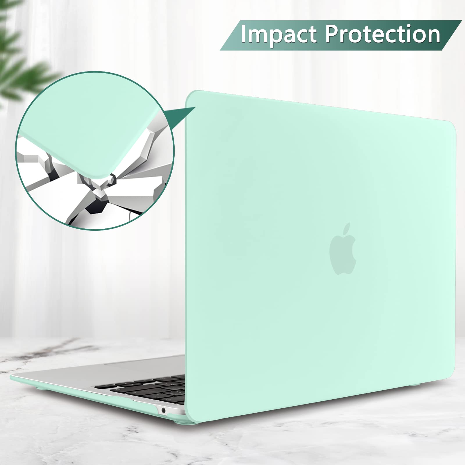 MacBook Air 13 Inch Case 2020 2019 2018, A1932, A2179, A2337 Shell Case Keyboard Cover Green