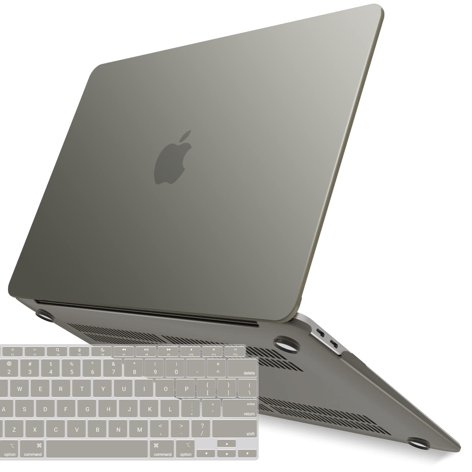 Suitable for  MacBook Air 13 Inch Case 2022 2021 2020 2019 2018, A1932, A2179, A2337 Shell Case Keyboard Cover Grey
