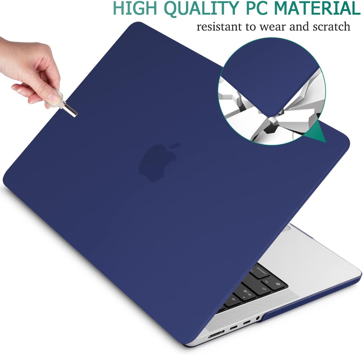Suitable for MacBook Pro 14 Max Inch Case 2023 2022 2021 M2 A2779 M1 A2442 Hardshell Case Keyboard Cover Blue