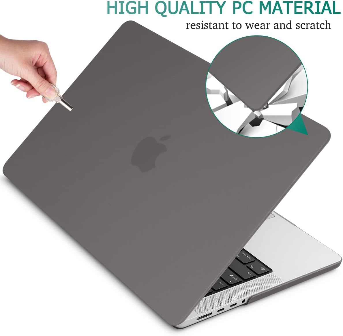 Suitable for  MacBook Pro 14 Max Inch Case 2023 2022 2021 M2 A2779 M1 A2442 Hardshell Case Keyboard Cover Grey