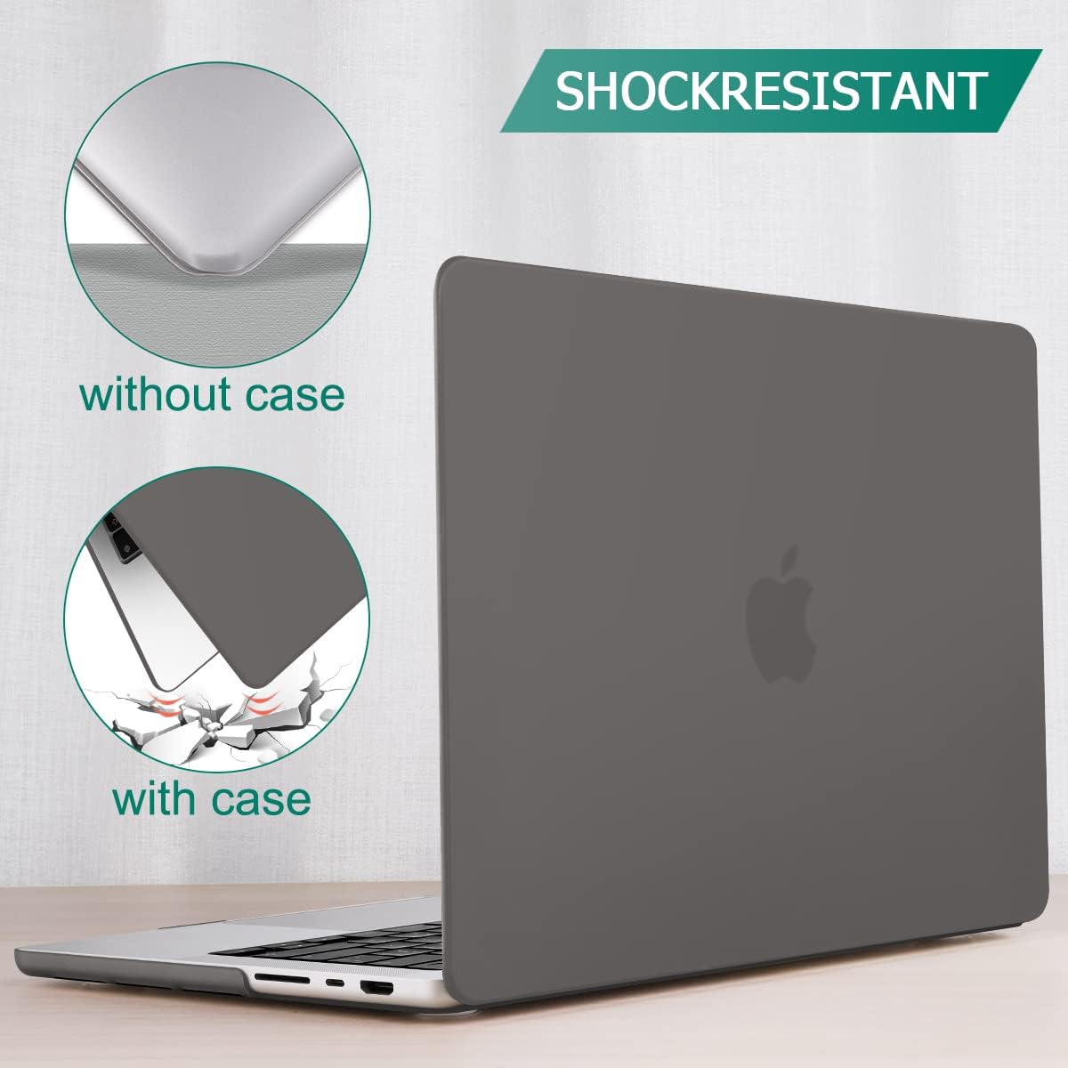 Suitable for  MacBook Pro 14 Max Inch Case 2023 2022 2021 M2 A2779 M1 A2442 Hardshell Case Keyboard Cover Grey