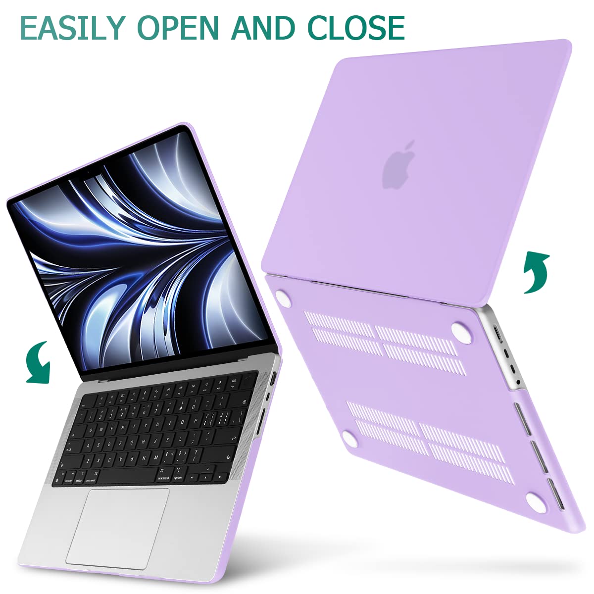 Suitable for  MacBook Pro 14 Max Inch Case 2023 2022 2021 M2 A2779 M1 A2442 Hardshell Case Keyboard Cover Purple