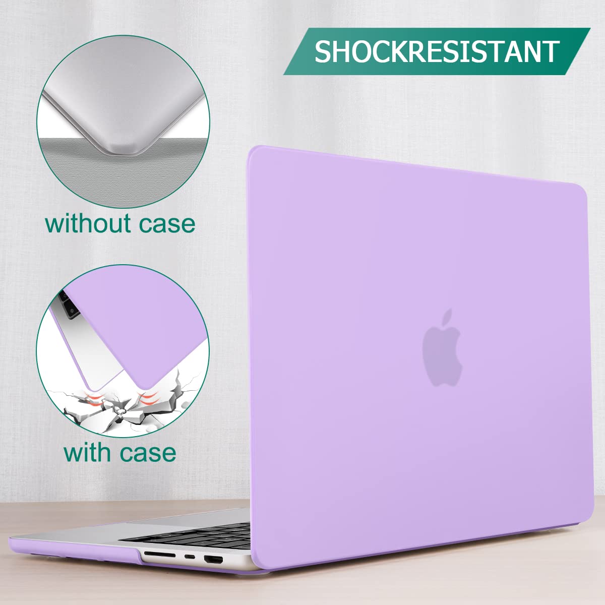Suitable for  MacBook Pro 14 Max Inch Case 2023 2022 2021 M2 A2779 M1 A2442 Hardshell Case Keyboard Cover Purple
