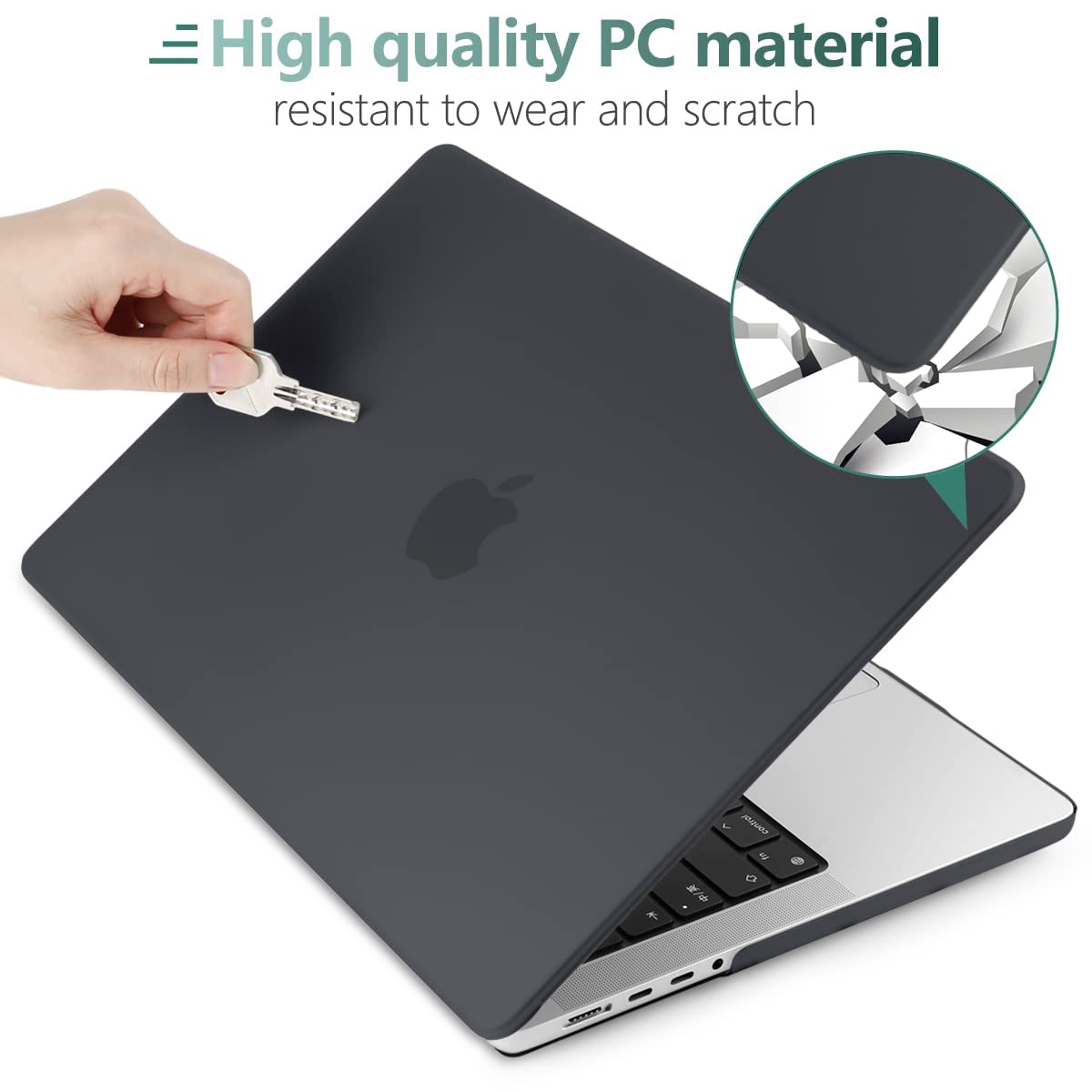 Suitable for  MacBook Pro 16 inch Case 2023 2022 2021 M2 A2780 A2485 M1 Pro/Max Hard Shell Case Keyboard Cover Black
