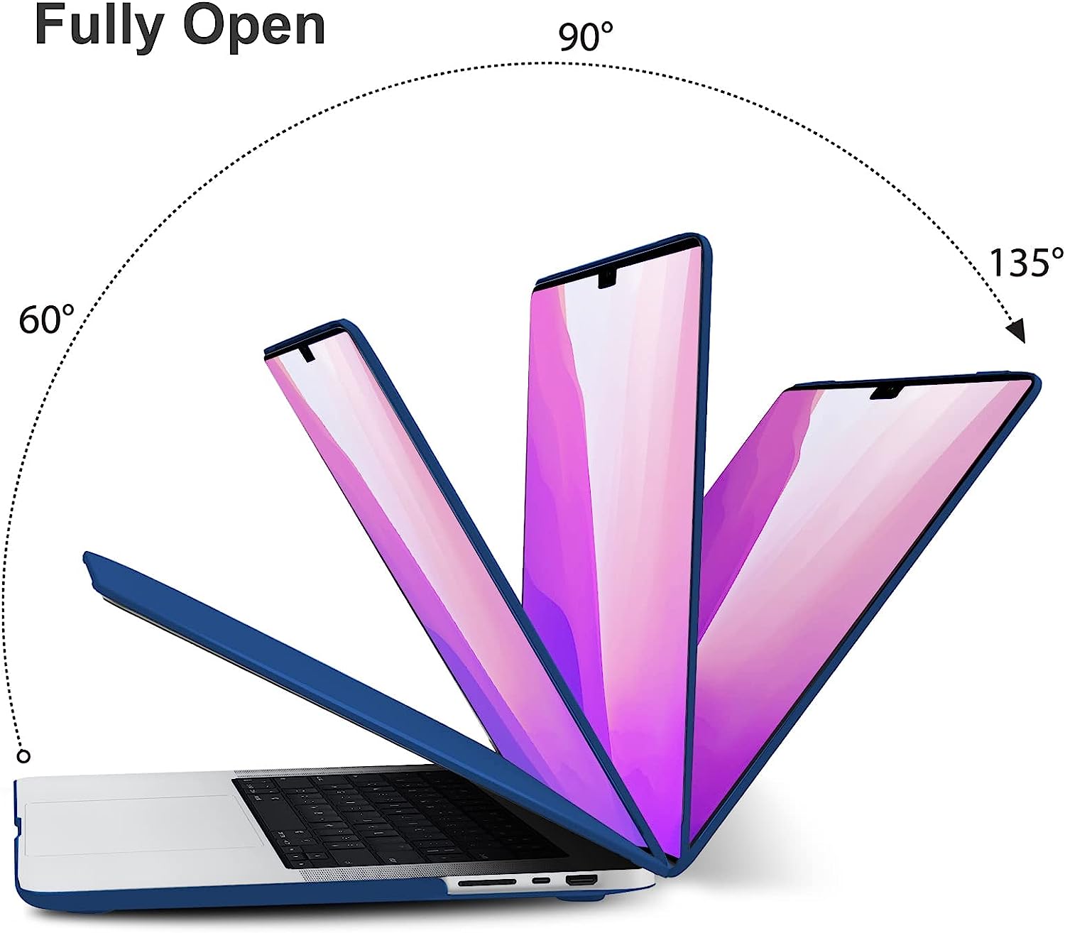 Suitable for  MacBook Pro 16 inch Case 2023 2022 2021 M2 A2780 A2485 M1 Pro/Max Hard Shell Case Keyboard Cover Blue