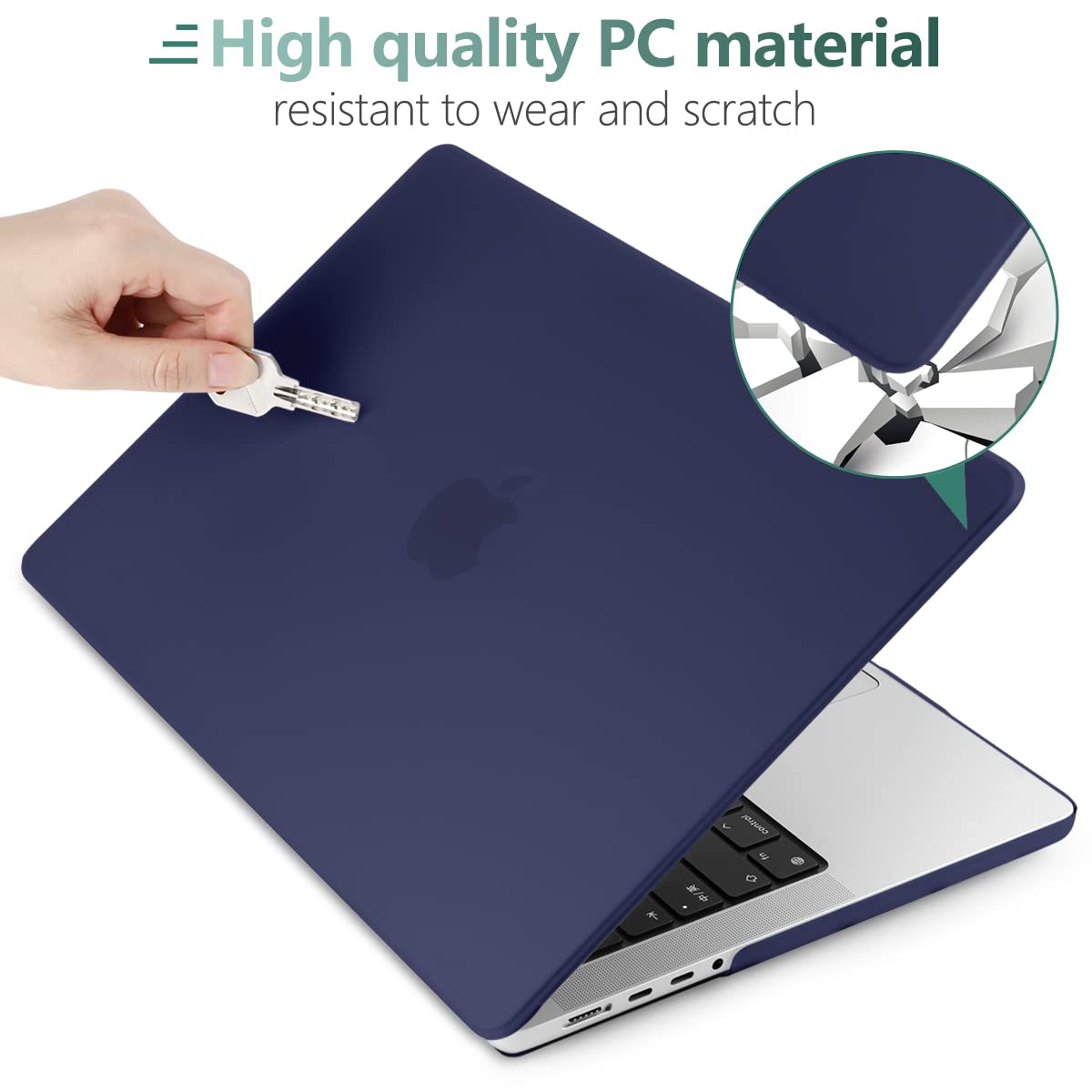 Suitable for  MacBook Pro 16 inch Case 2023 2022 2021 M2 A2780 A2485 M1 Pro/Max Hard Shell Case Keyboard Cover Blue
