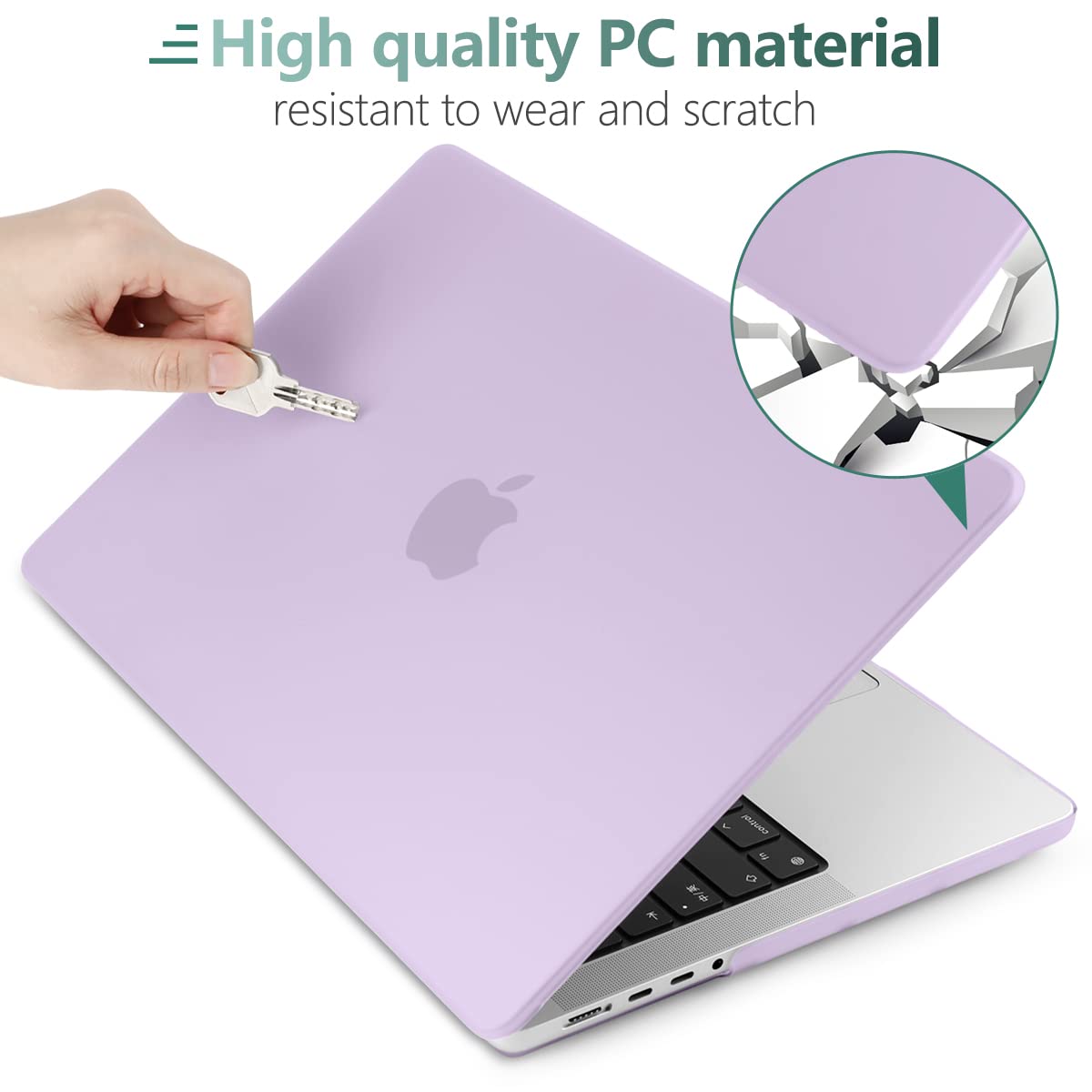 Suitable for  MacBook Pro 16 inch Case 2023 2022 2021 M2 A2780 A2485 M1 Pro/Max Hard Shell Case Keyboard Cover Purple