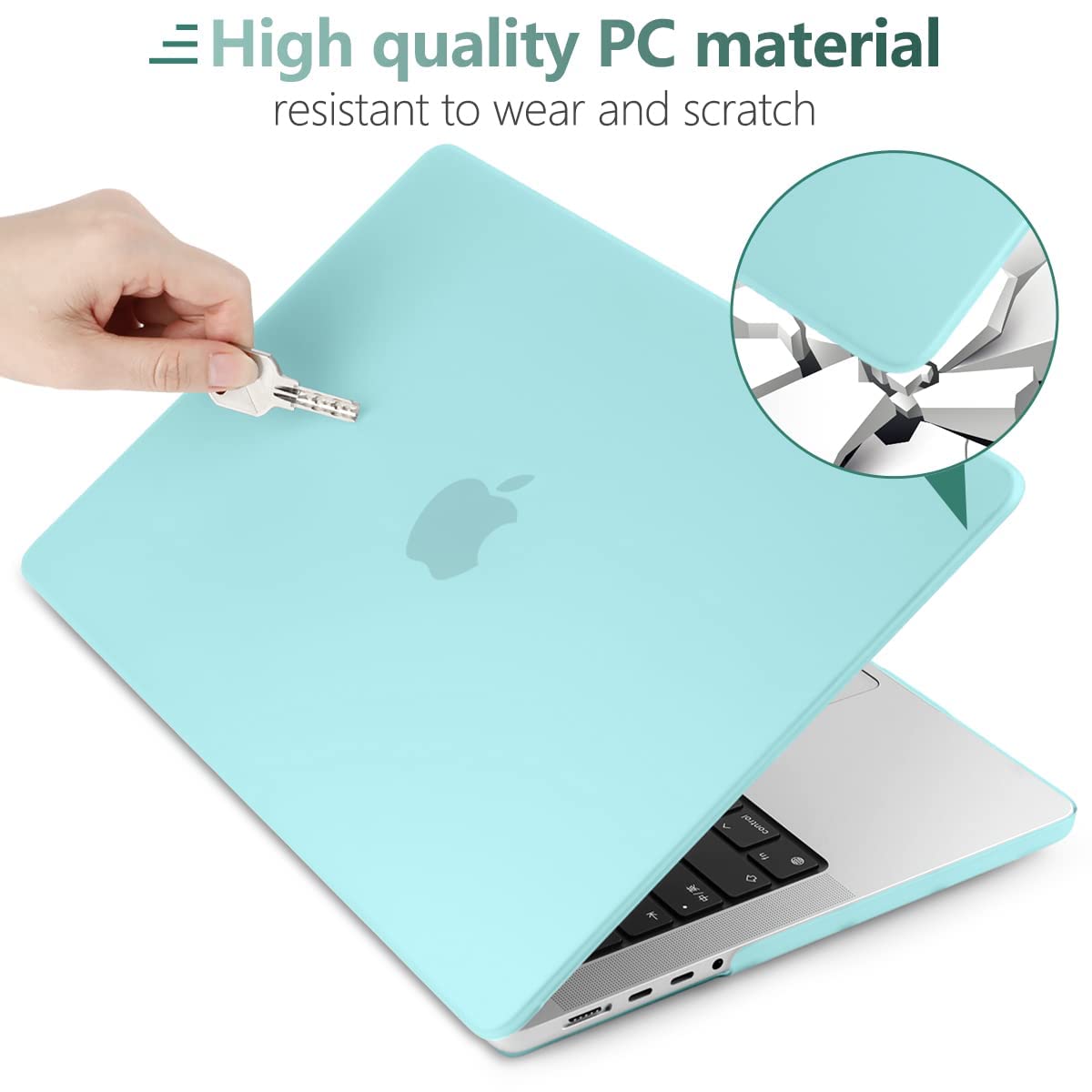 Suitable for  MacBook Pro 16 inch Case 2023 2022 2021 M2 A2780 A2485 M1 Pro/Max Hard Shell Case Keyboard Cover Turquoise