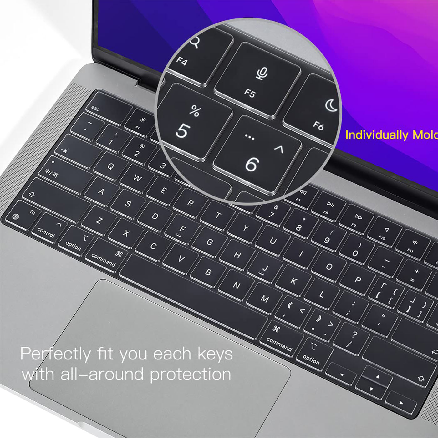 Keyboard Cover Skin For MacBook Air Pro 13 13.6 14 15.3 16 A2442 A2779 A2485 A2780 A2681 A2941 M1 M2 2021 to 2023 Clear