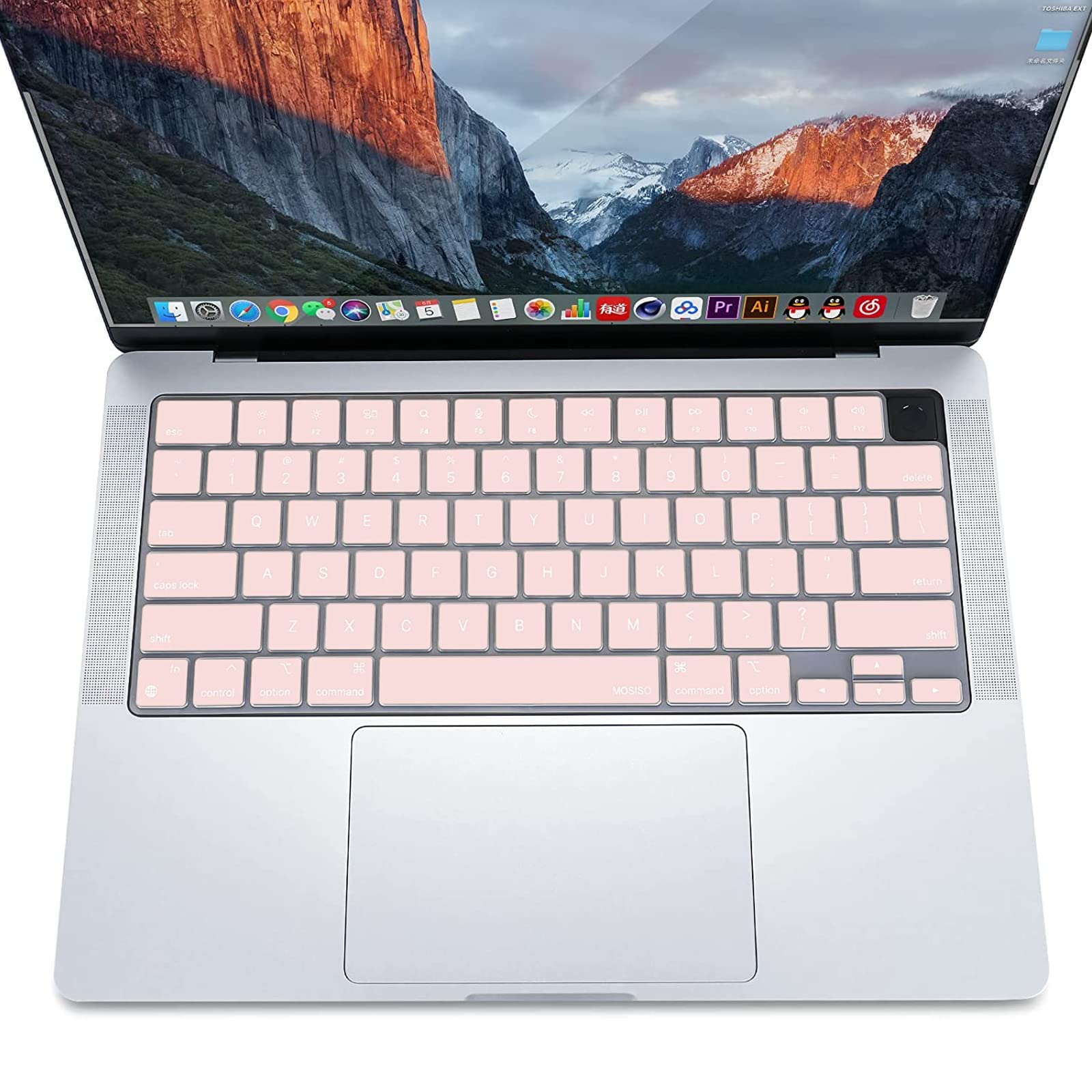 Keyboard Cover Skin For MacBook Air Pro 13 13.6 14 15.3 16 A2442 A2779 A2485 A2780 A2681 A2941 M1 M2 2021 to 2023 Pink