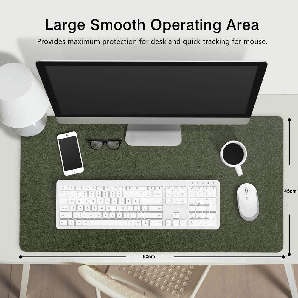 Orange 90cm*45cm Dual Side Office Desk Pad Waterproof PU Leather Computer Mouse Pad