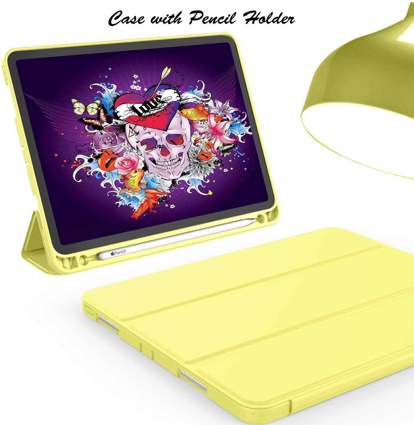iPad Pro 11 Inch 2020 Soft Tpu Smart Premium Case Auto Sleep Wake Stand Cover Pencil holder Yellow