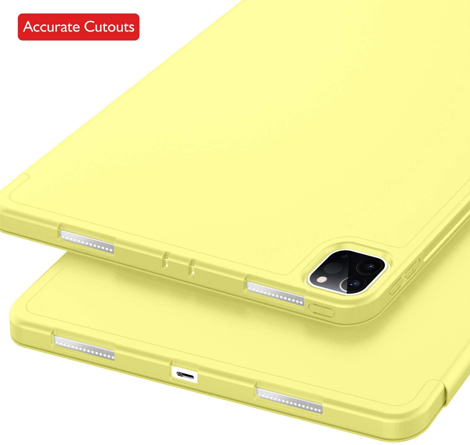 iPad Pro 11 Inch 2020 Soft Tpu Smart Premium Case Auto Sleep Wake Stand Cover Pencil holder Yellow