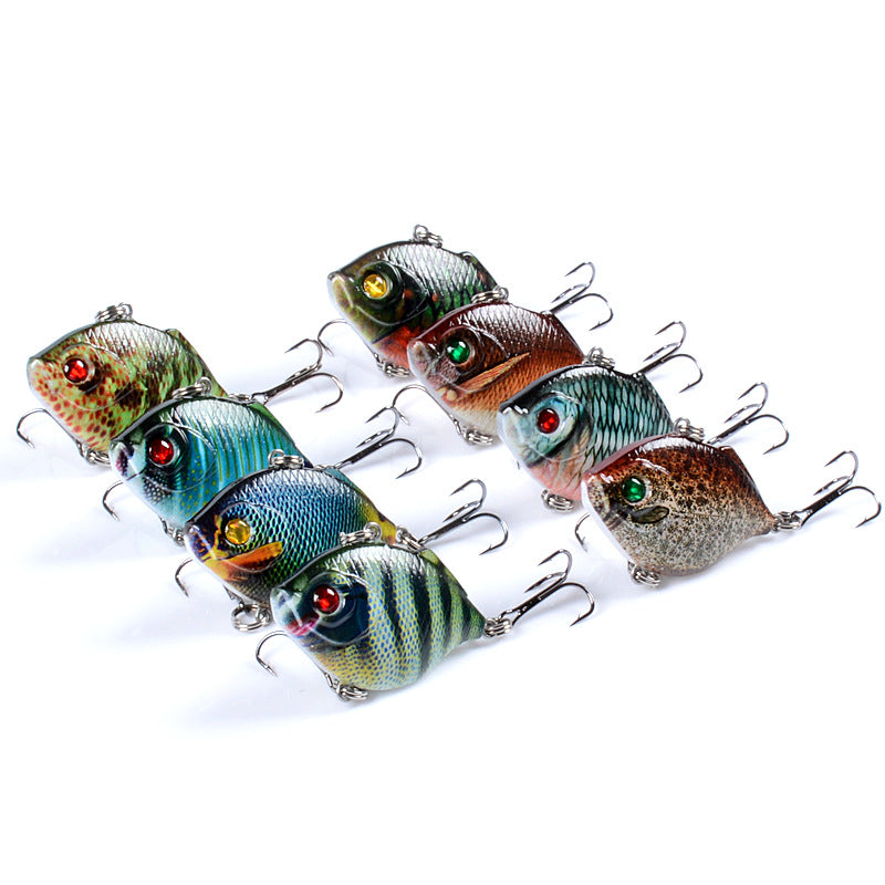 8x Popper Poppers 4.5cm Fishing Lure Lures Surface Tackle Fresh Saltwater