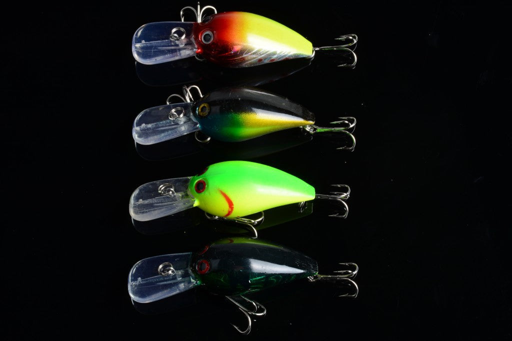 4x 7.3cm Popper Crank Bait Fishing Lure Lures Surface Tackle Saltwater