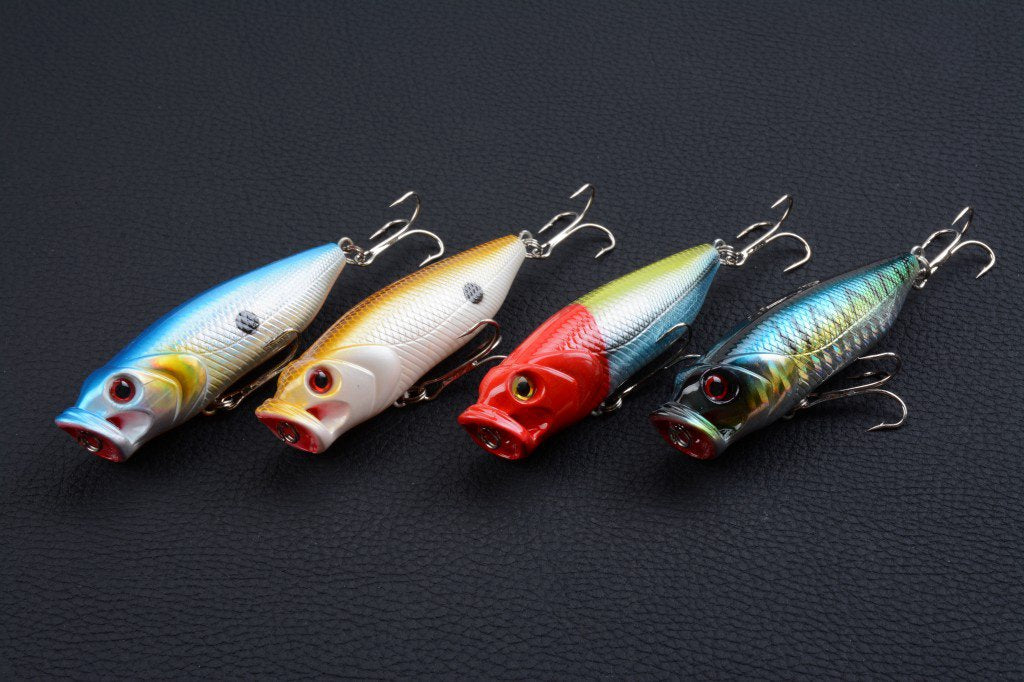 4X 8cm Popper Poppers Fishing Lure Lures Surface Tackle Fresh Saltwater