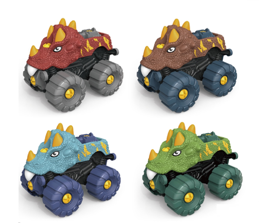 Kids Educational Blue DIY Assembled Dinosaur Car