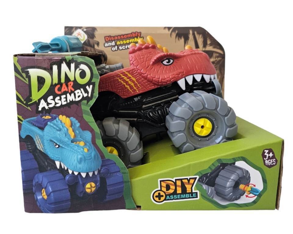 Kids Educational DIY Red Assembled Dinosaur Car 3+