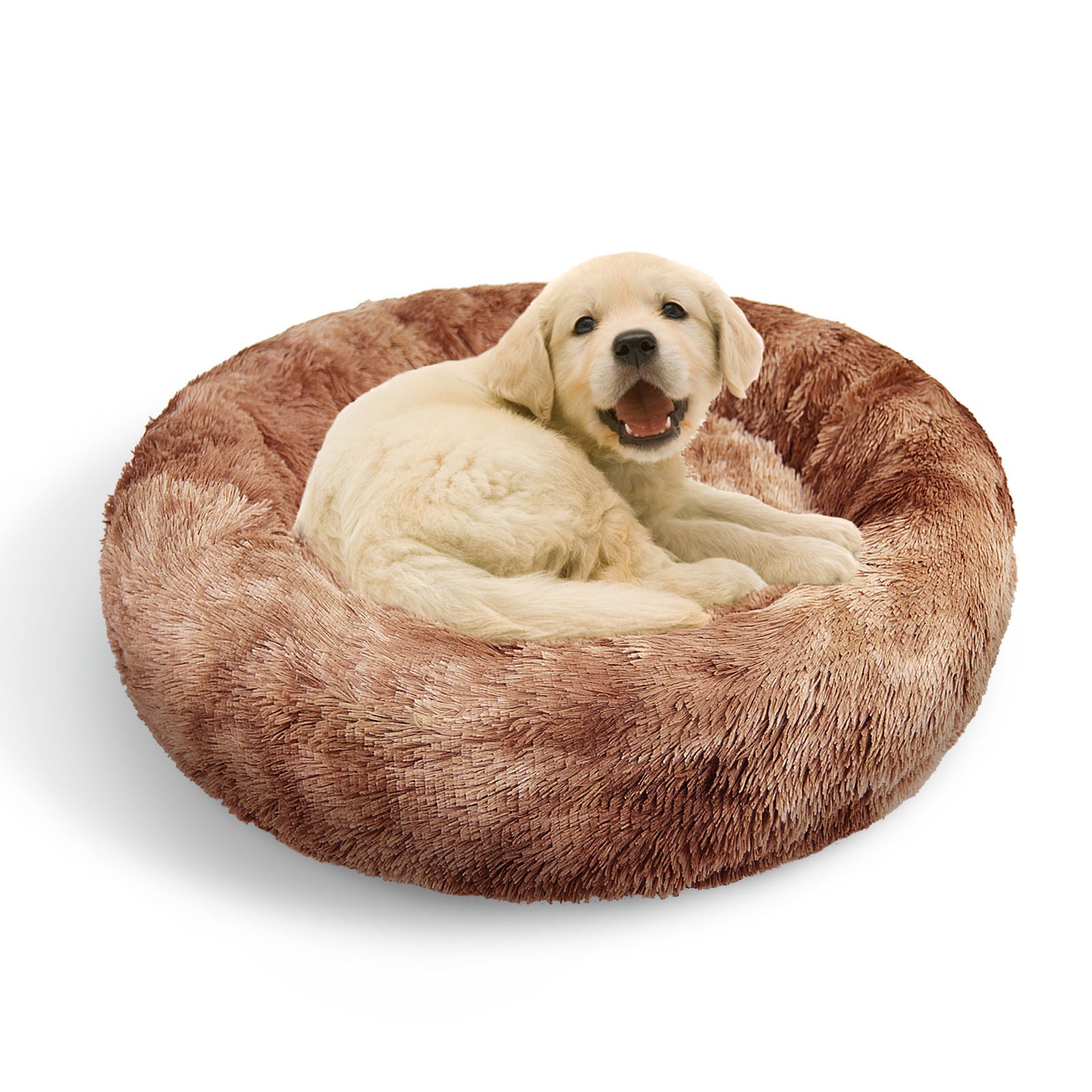 Pawfriends Dog Cat Pet Calming Bed Washable ZIPPER Cover Warm Soft Plush Round Sleeping 100