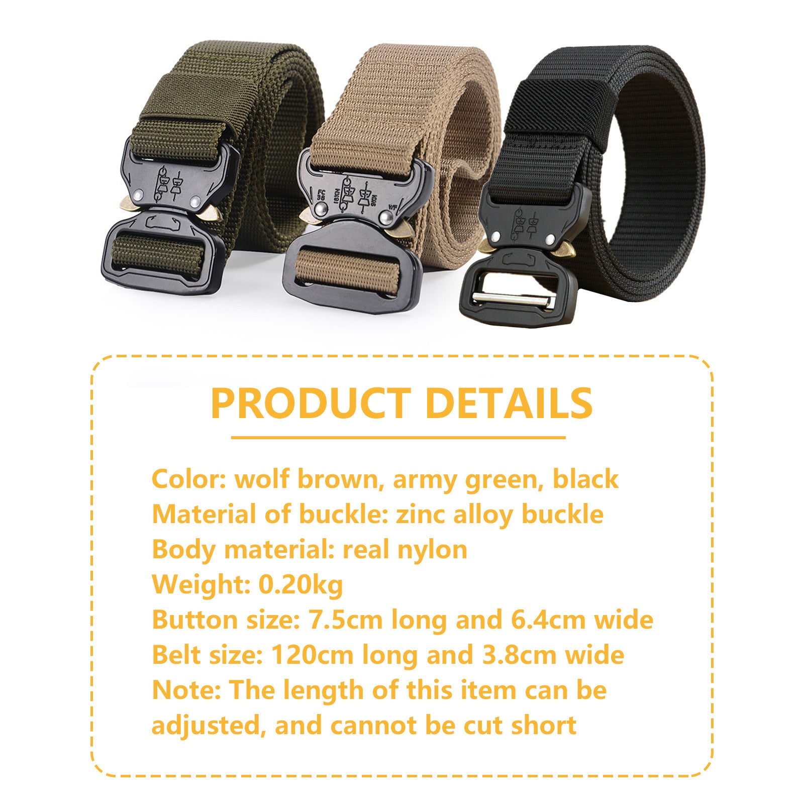 Mountgear Multifunctional Men's Outdoor Tactical Belt Outside Military Training Belt Green