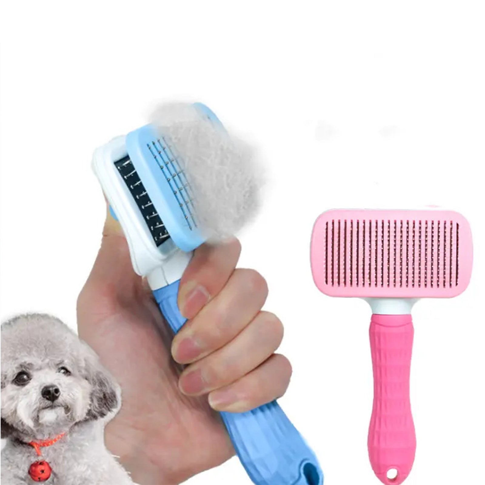 Pawfriends Pet Dog Cat Grooming Comb Brush Tool Gently Removes Loose Knots Mats Blue