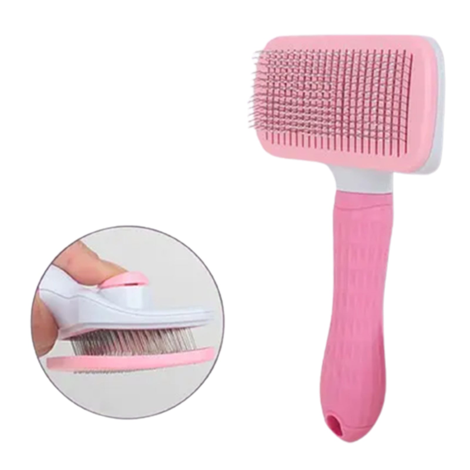 Pawfriends Pet Dog Cat Grooming Comb Brush Tool Gently Removes Loose Knots Mats Pink