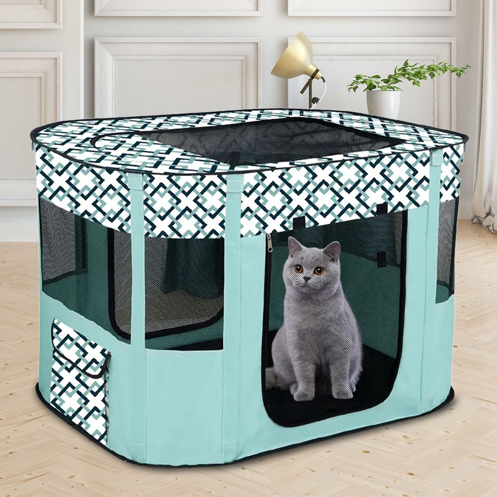 Pawfriends Pet Cat Delivery Room Fence Tent Kittens Puppies Dogs Closed Maternity Support M