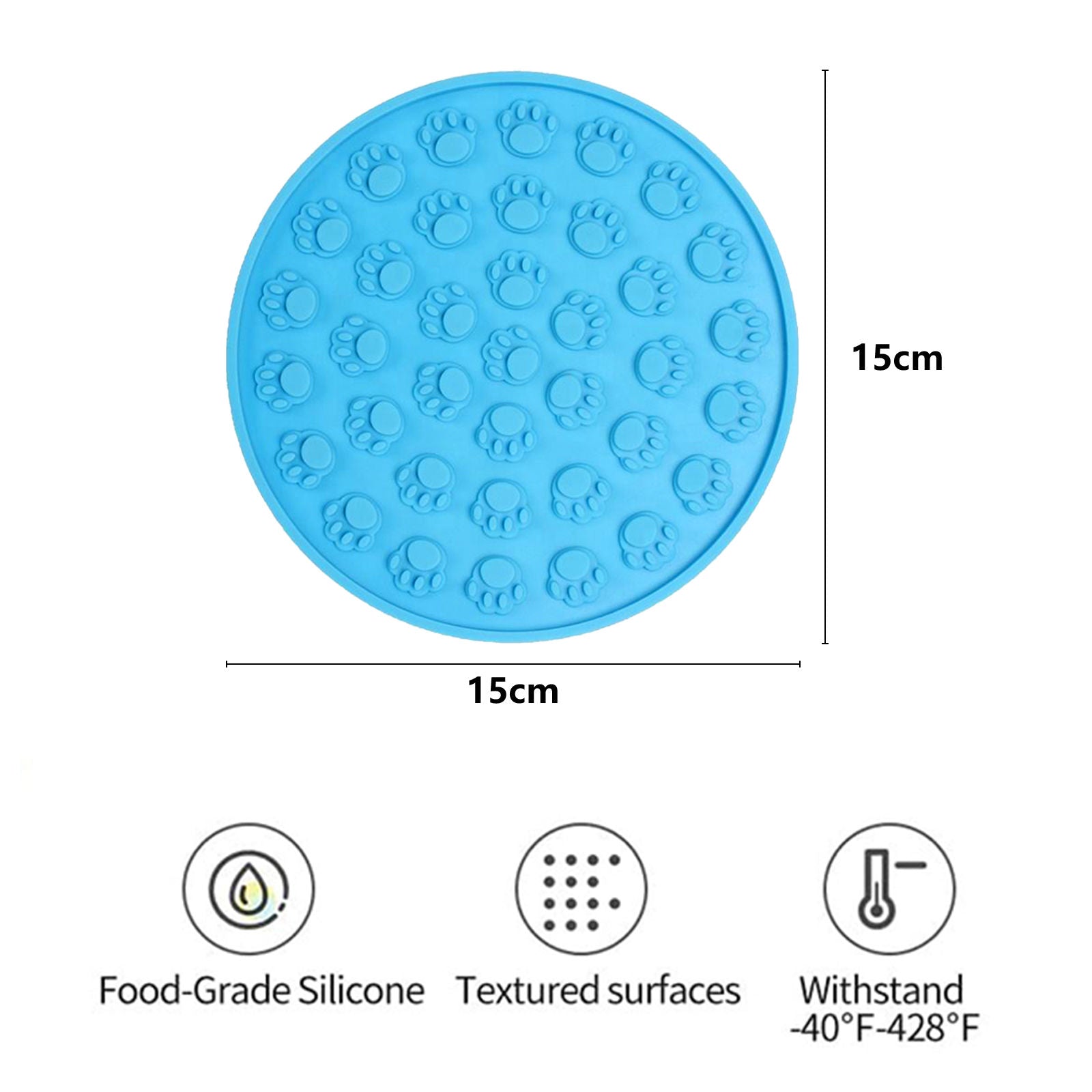 Pawfriends Silicone Dog Cat Pet Licking Pad Anti-Anxiety Slow-Feeding Licking Pad Blue