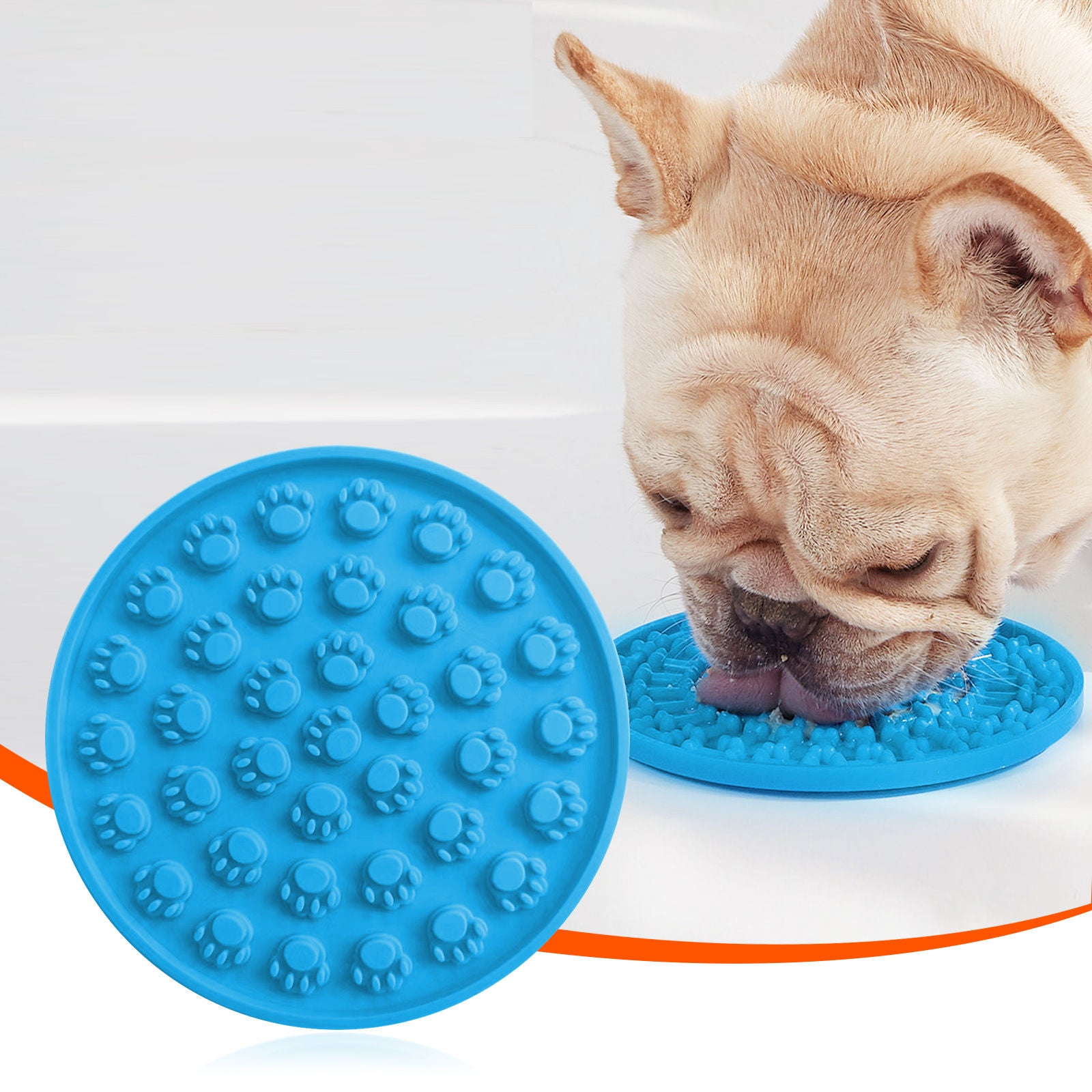 Pawfriends Silicone Dog Cat Pet Licking Pad Anti-Anxiety Slow-Feeding Licking Pad Blue