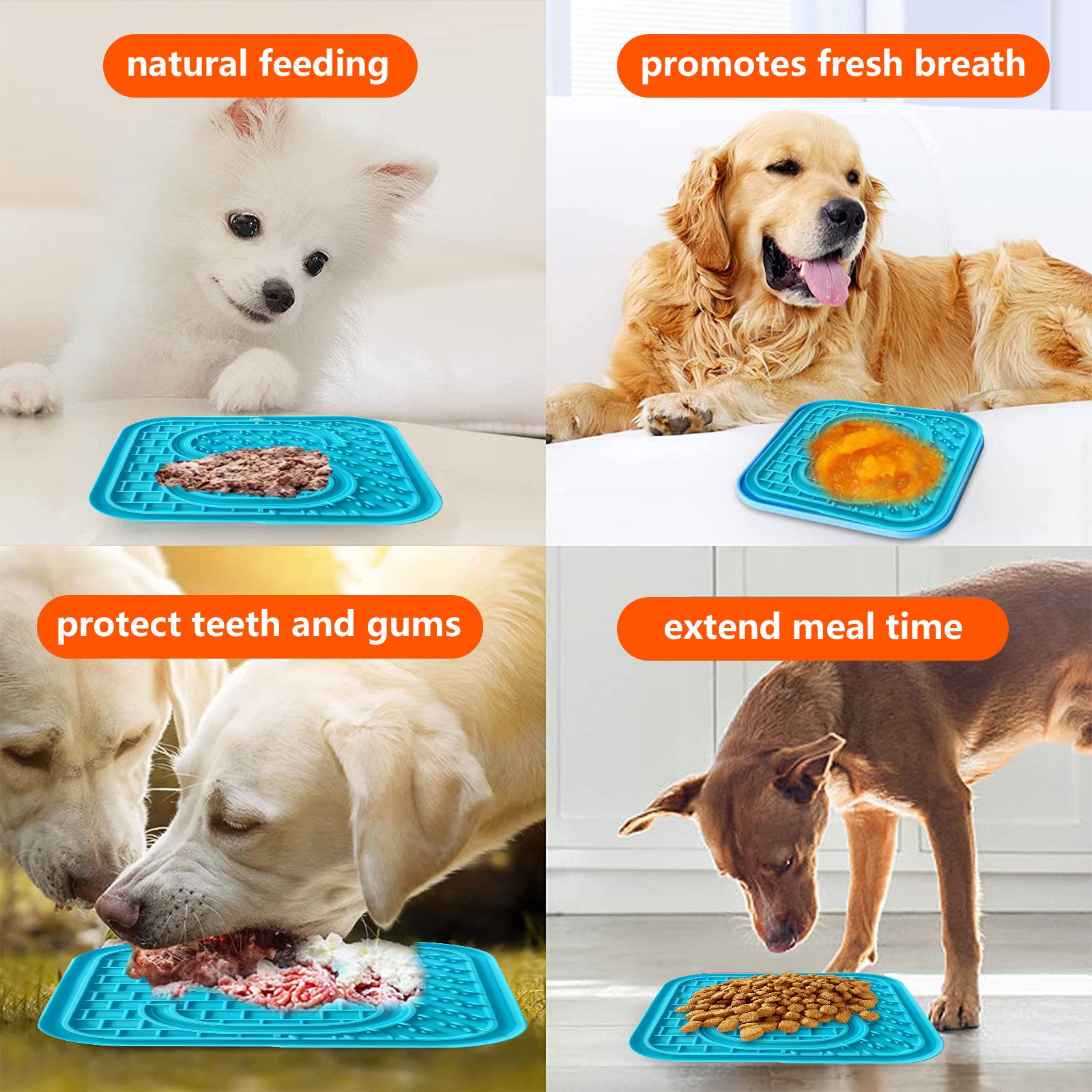 Pawfriends Asphyxia-resistant Silicone Pet Slow Food Mat Licking Mat Grooming Helper Blue