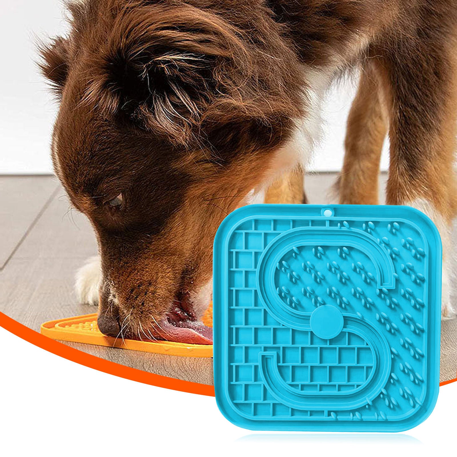 Pawfriends Asphyxia-resistant Silicone Pet Slow Food Mat Licking Mat Grooming Helper Blue