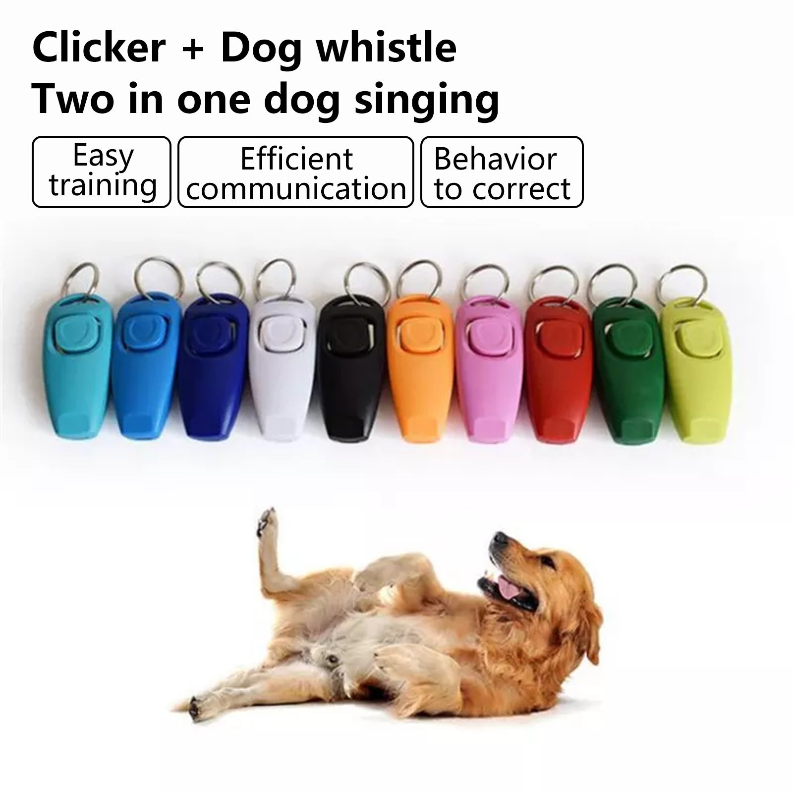 Pawfriends Dog Training Whistle Clicker Combo to Stop Pet Barking Obedience Train Skills AU