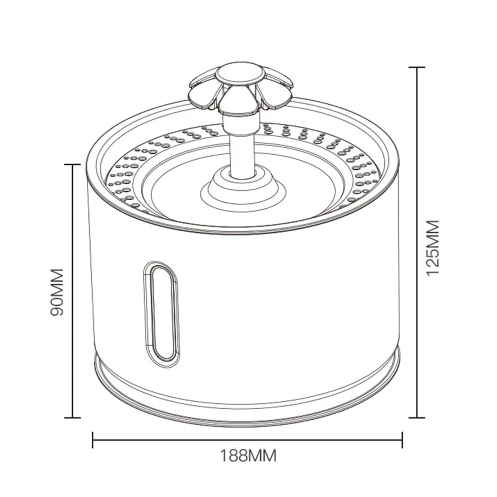 Pawfriends LED USB Automatic Electric Pet Water Fountain Cat Dog Drinking Dispenser Filter