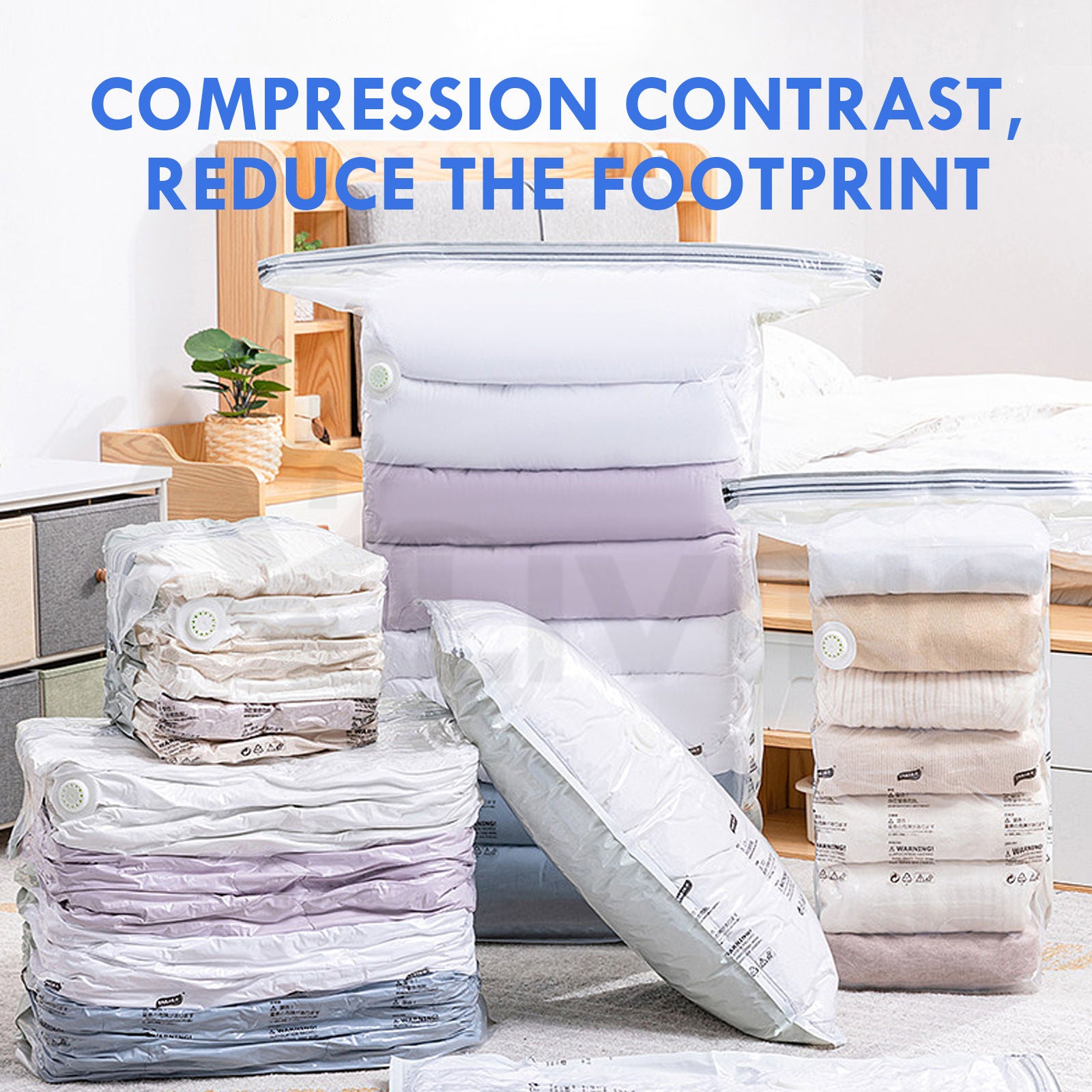 A+Living Vacuum Compression Clothing Quilt Capacity Finishing Household Storage Bag L