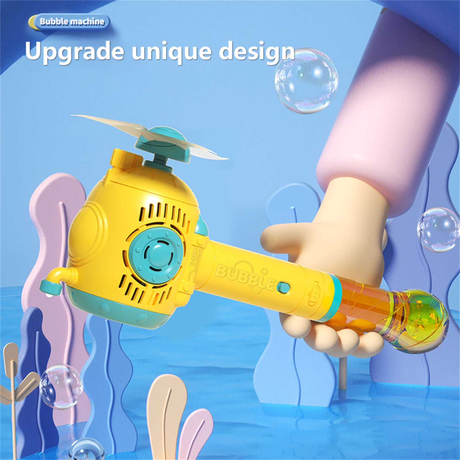 Bubblerainbow Children's Windmill Submarine Bubble Stick Hand-Held Automatic Bubble Toy