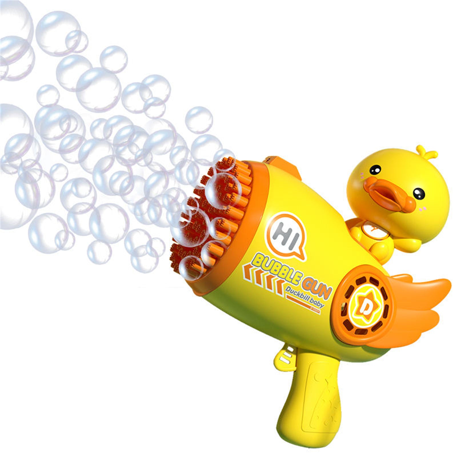 Bubblerainbow Yellow Duck 69-Hole Automatic Bubble Gun Toy Outdoor Soap Cartoon Machine