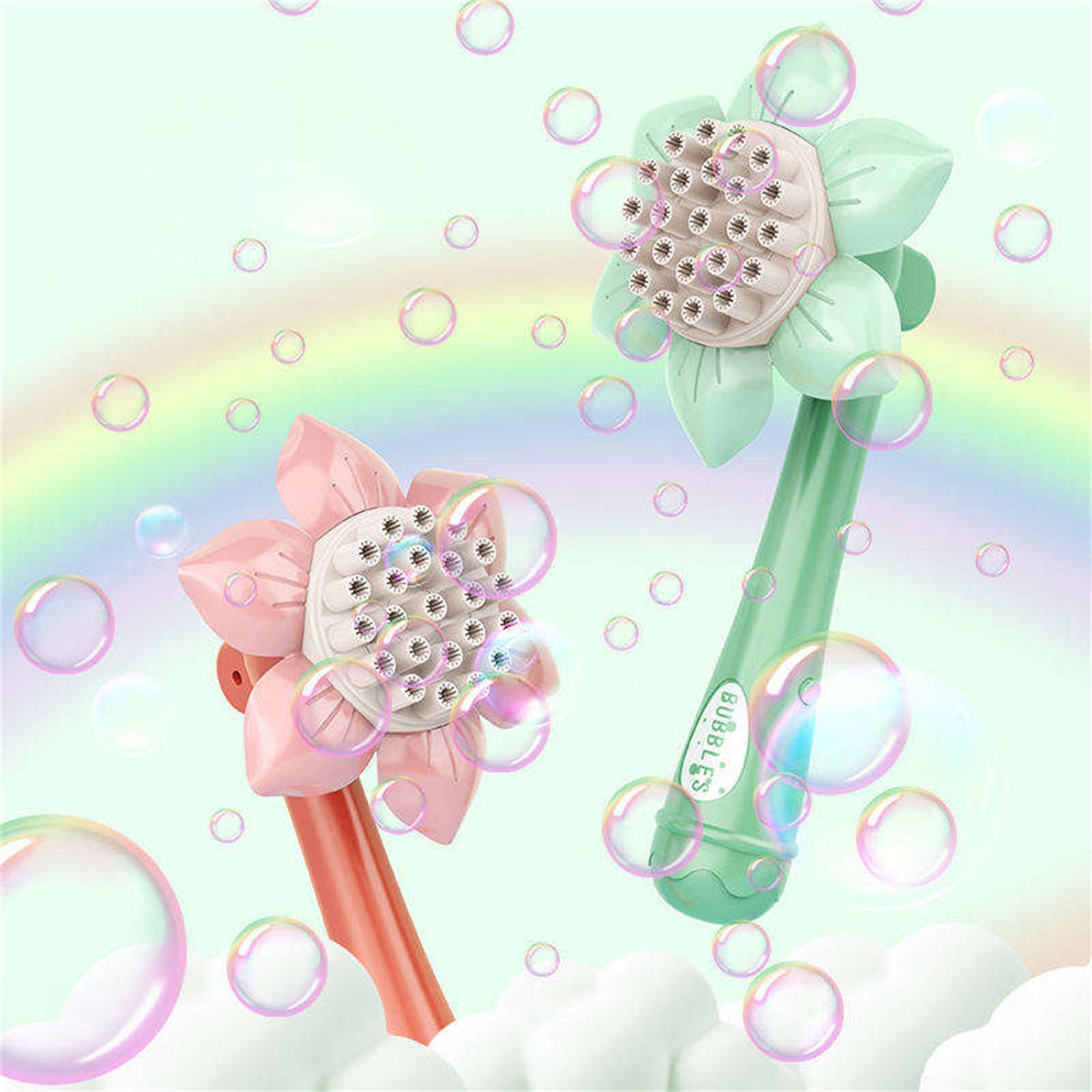 Bubblerainbow Sunflower Stick Flower Shower Machine 23 Hole Bubble Gun Children Toy Red