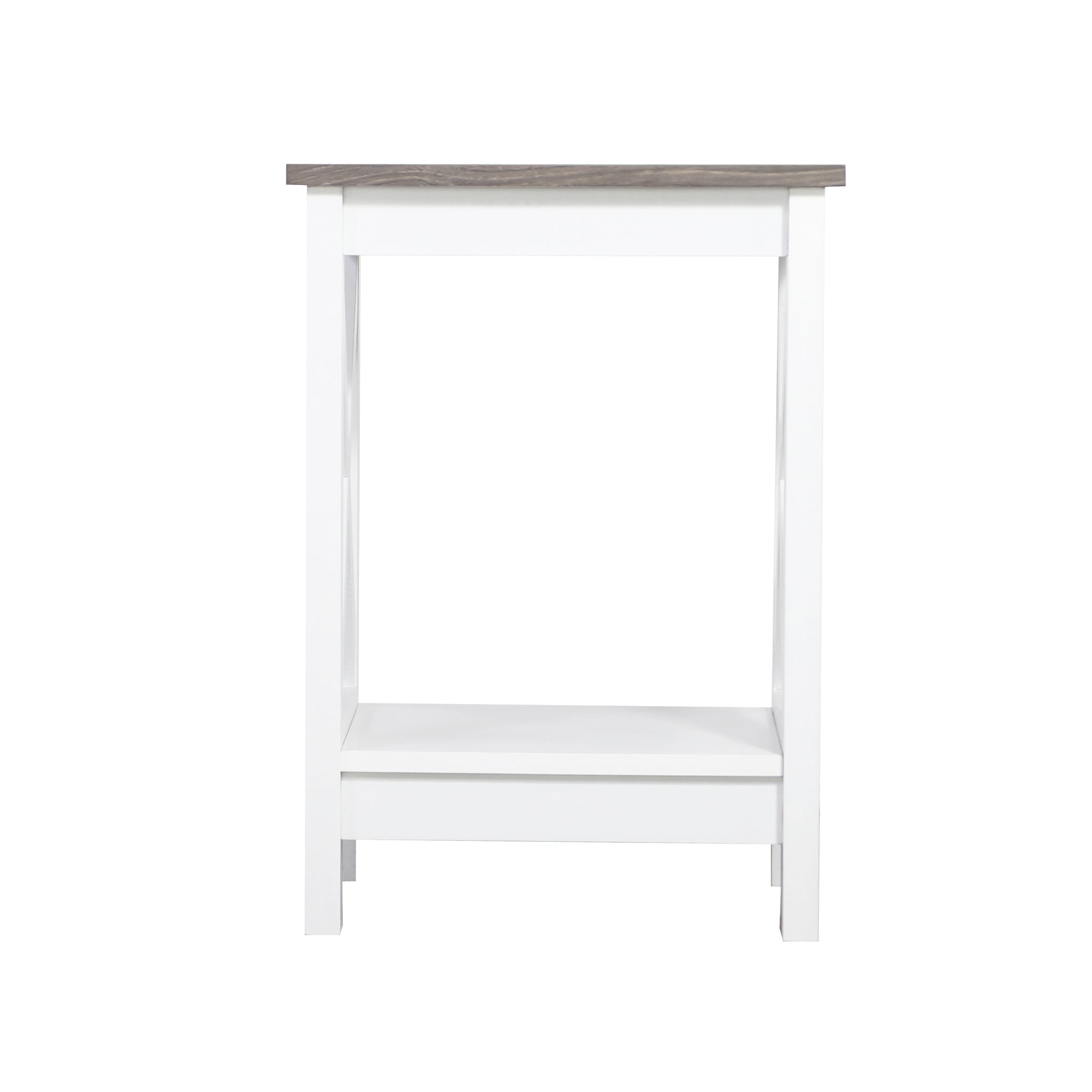 Coastal Side Table in White and Grey