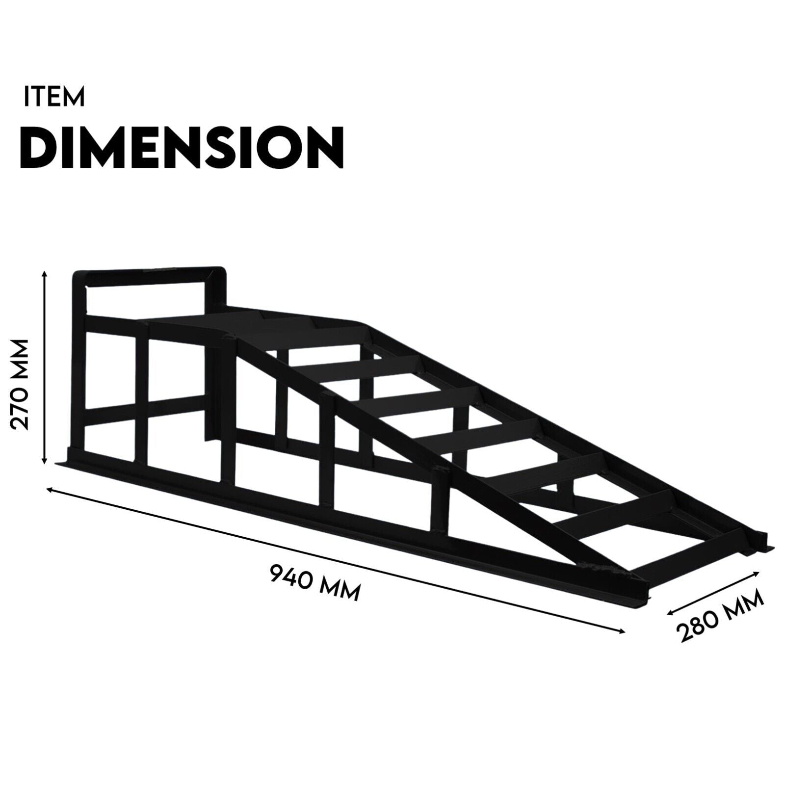 Heavy Duty Portable Car Loading Ramp Set 2000kg Maintenance Steel Frame Pair