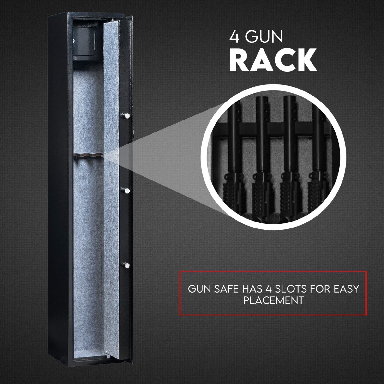 4 Rifle Gun Safe Iron Heavy Duty Firearm Security Digital Lockbox Premium