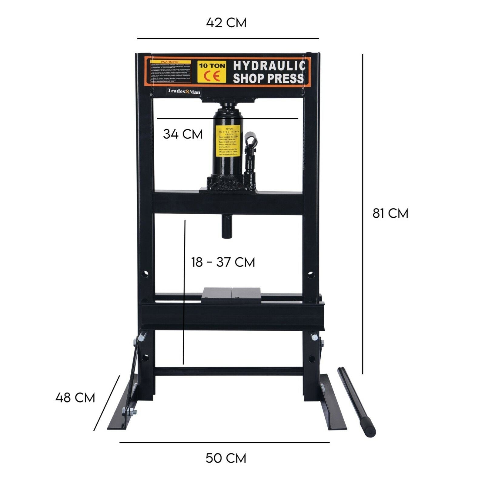 10 Ton Hydraulic Shop Press Workshop Bench Jack Garage Bending Bearing Tool