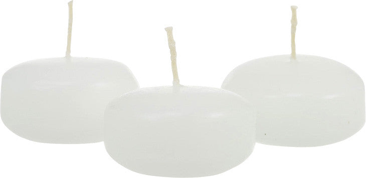 20 Pack of 6 Hour White Floating Candles - 5.8cm diameter - wedding party decoration